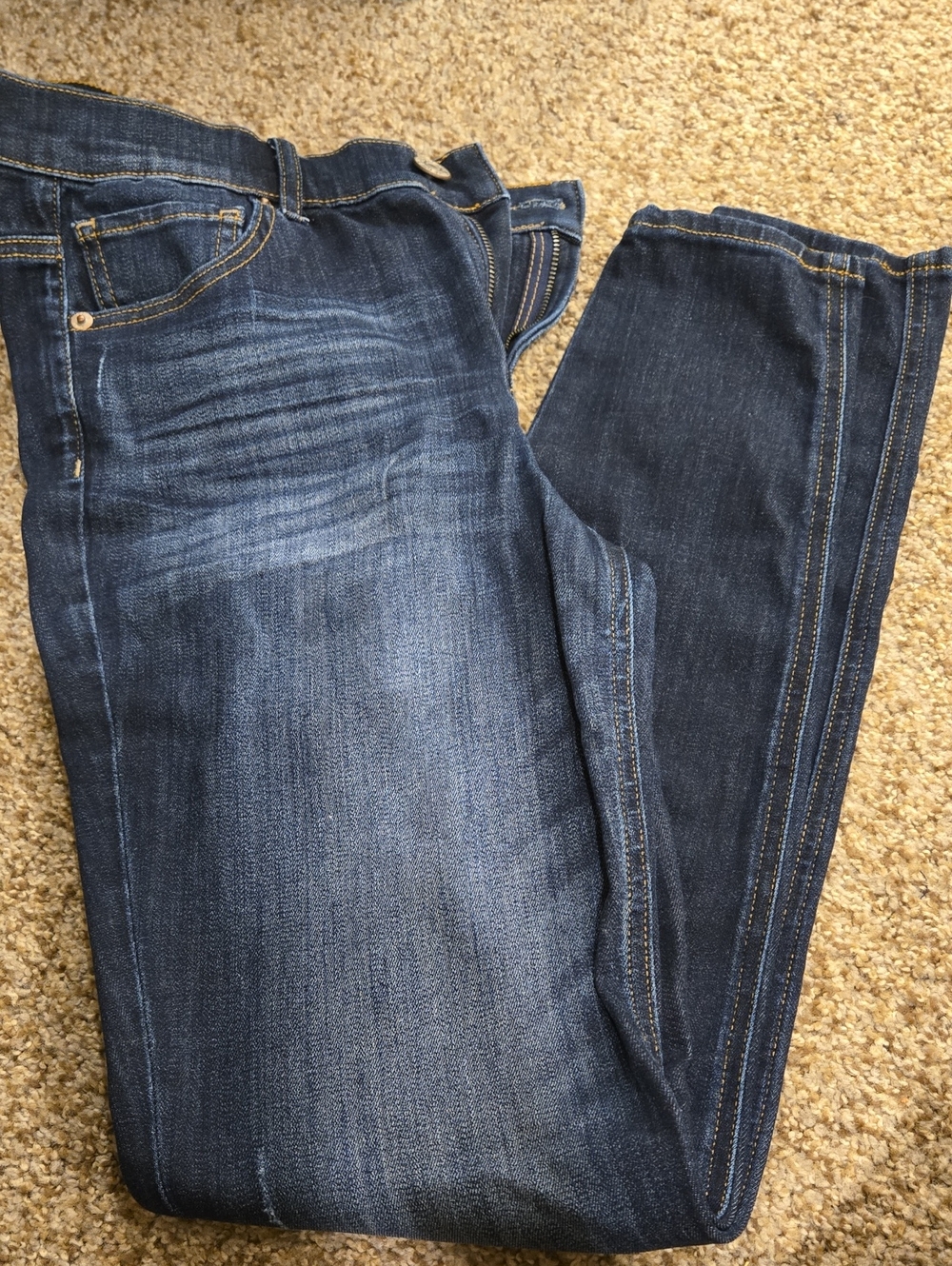 Womens Dark Blue Stretch Denim Jeans